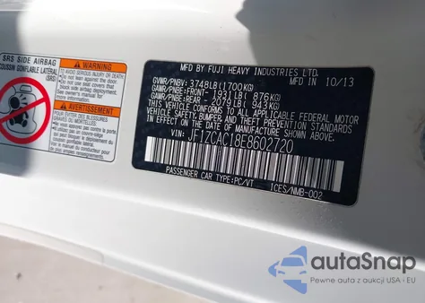 2014 Subaru Brz Limited из США, поврежденный, VIN JF1ZCAC18E8602720